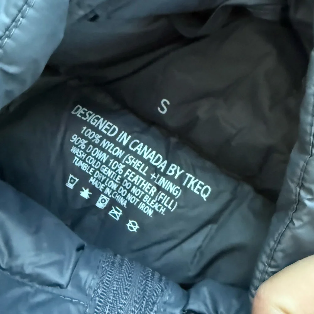 TKEQ The EZ Packable goose Down Jacket Nickel grey puffer lightweight small coat - Picture 2 of 9